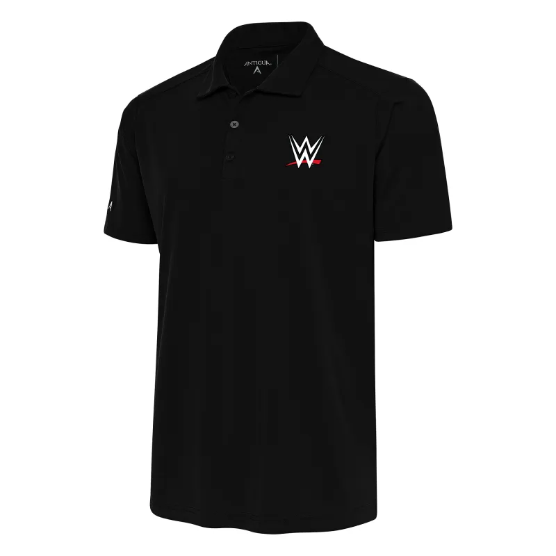Men's Antigua Black WWE Tribute Polo sold by WWE