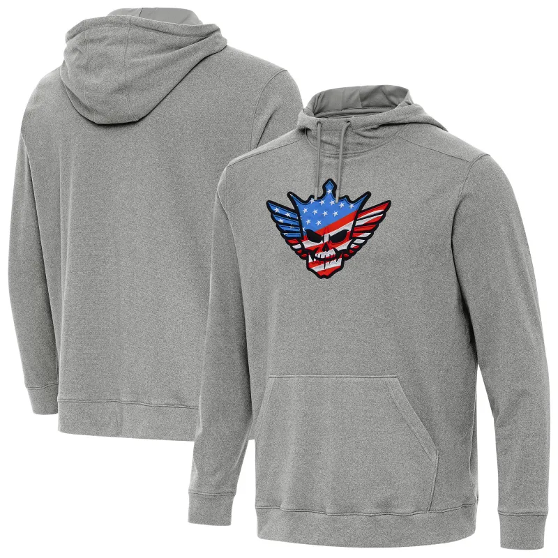 Men's Antigua Heather Charcoal Cody Rhodes Cloud Hoodie sold by WWE