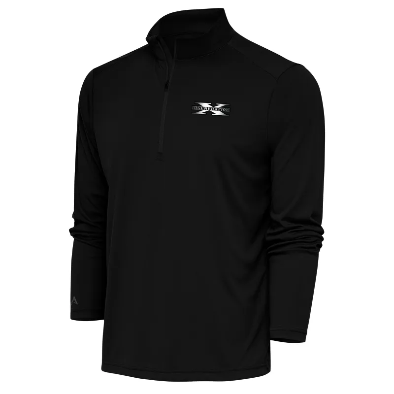 Men's Antigua  Black D-Generation X Tribute Quarter-Zip Pullover Top sold by WWE