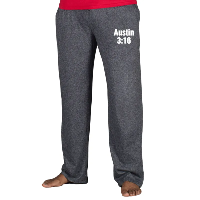 Men's Concepts Sport  Charcoal "Stone Cold" Steve Austin Quest Knit Pants sold by WWE