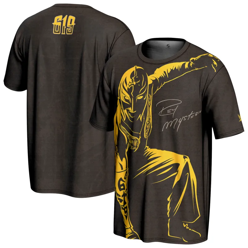 Men's ProSphere Brown Rey Mysterio San Diego T-Shirt made by WWE