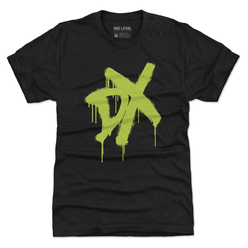 Men's 500 Level Heather Black D-Generation X Spray Paint Logo Premium Tri-Blend T-Shirt made by 500 Level