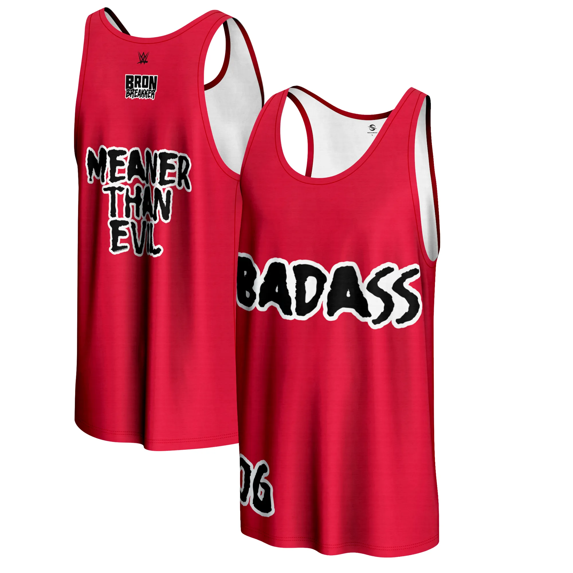 Men's ProSphere Red Bron Breakker Badass Fashion Basketball Jersey sold by WWE