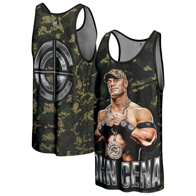 Men's ProSphere Black John Cena Chain Tank sold by WWE