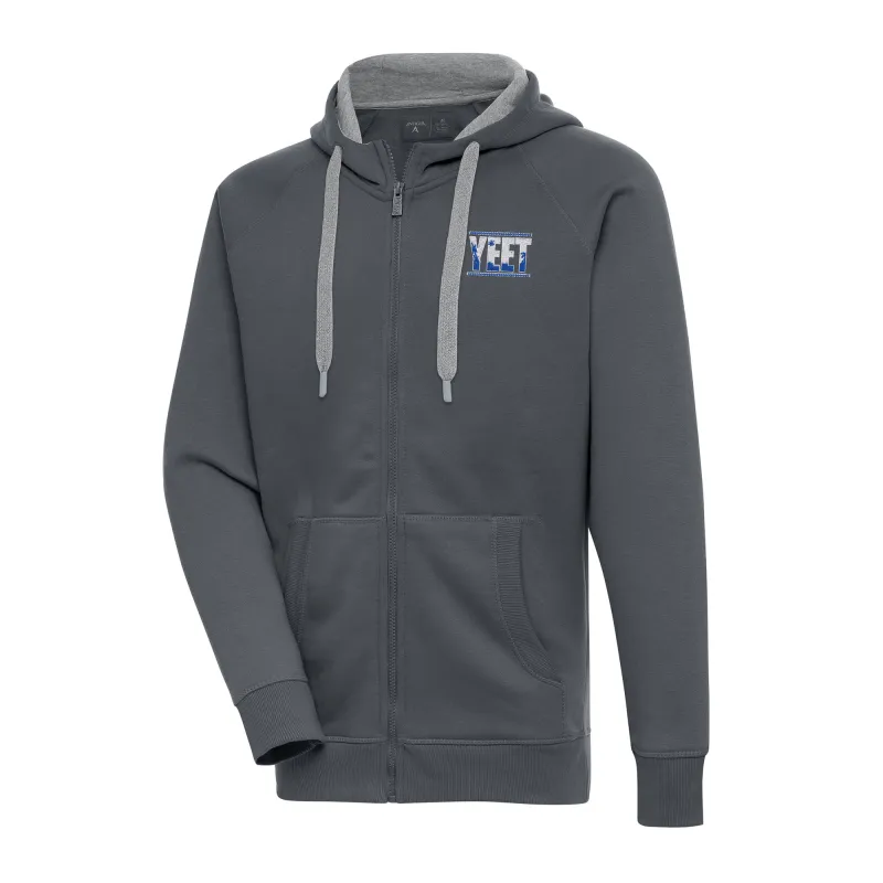 Men's Antigua Charcoal Jey Uso Victory Full-Zip Hoodie sold by WWE