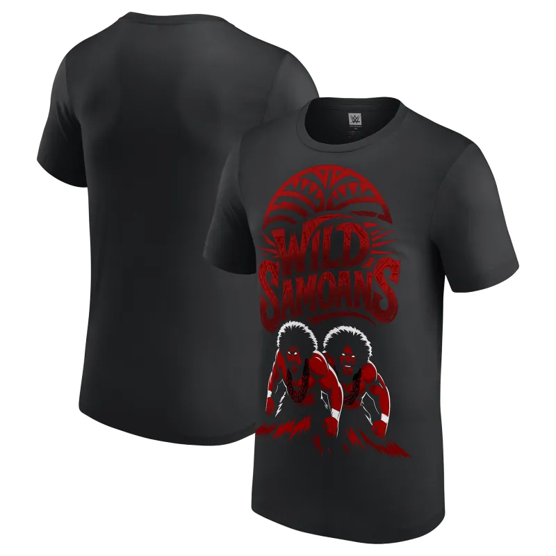 Men's Black The Wild Samoans Illustrated T-Shirt sold by WWE