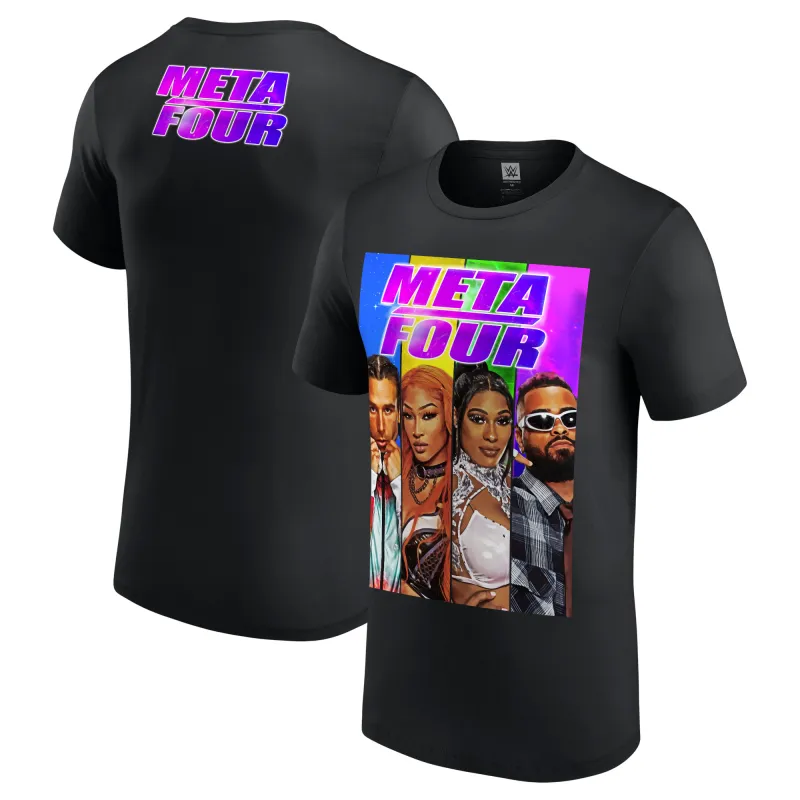 Men's Black Meta-Four T-Shirt sold by WWE