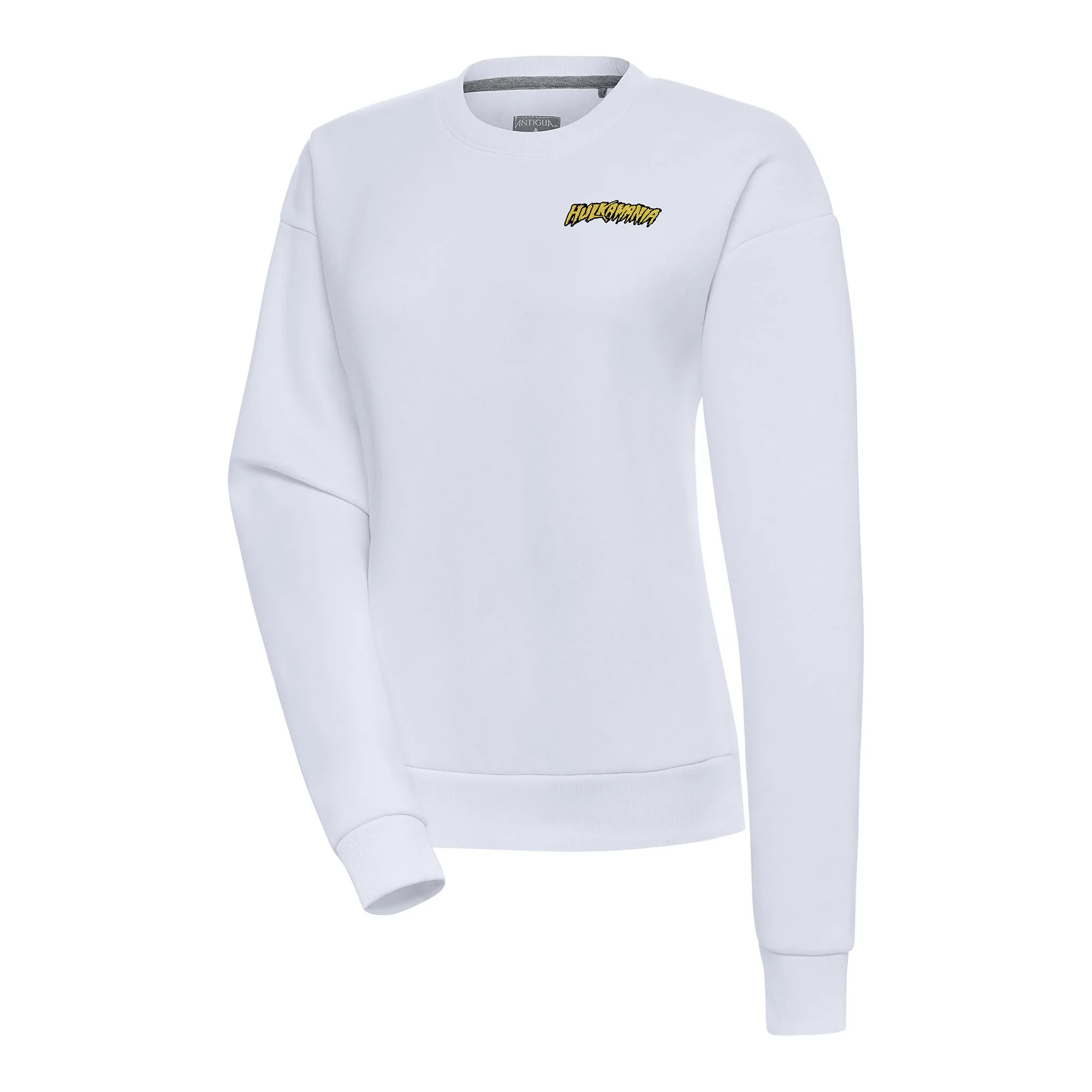 Women's Antigua White Hulk Hogan Victory Pullover Sweatshirt sold by WWE