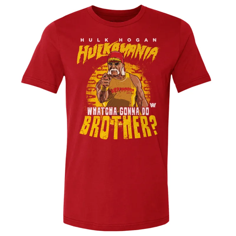 Men's 500 Level Red Hulk Hogan Whatcha Go Do Brother? T-Shirt sold by WWE
