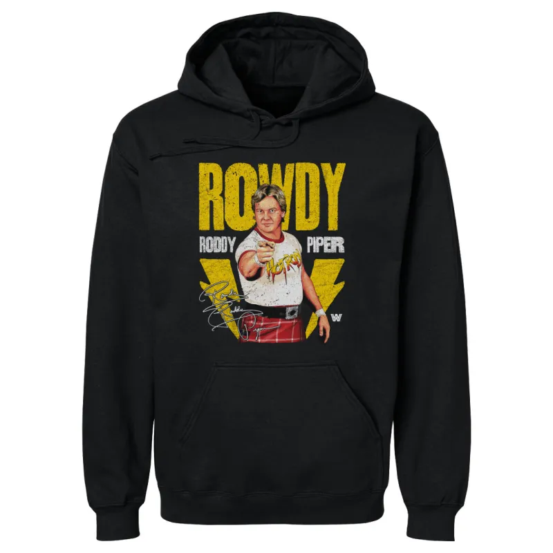 Men's 500 Level  Black "Rowdy" Roddy Piper Pullover Hoodie sold by WWE