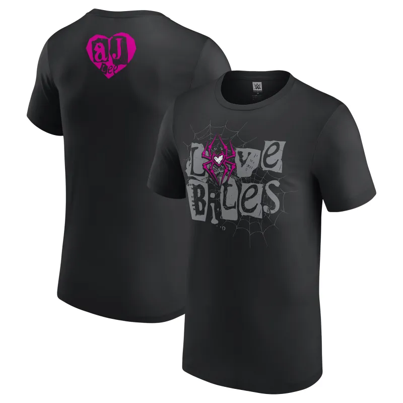 Men's Black AJ Lee Love Bites Retro T-Shirt sold by WWE