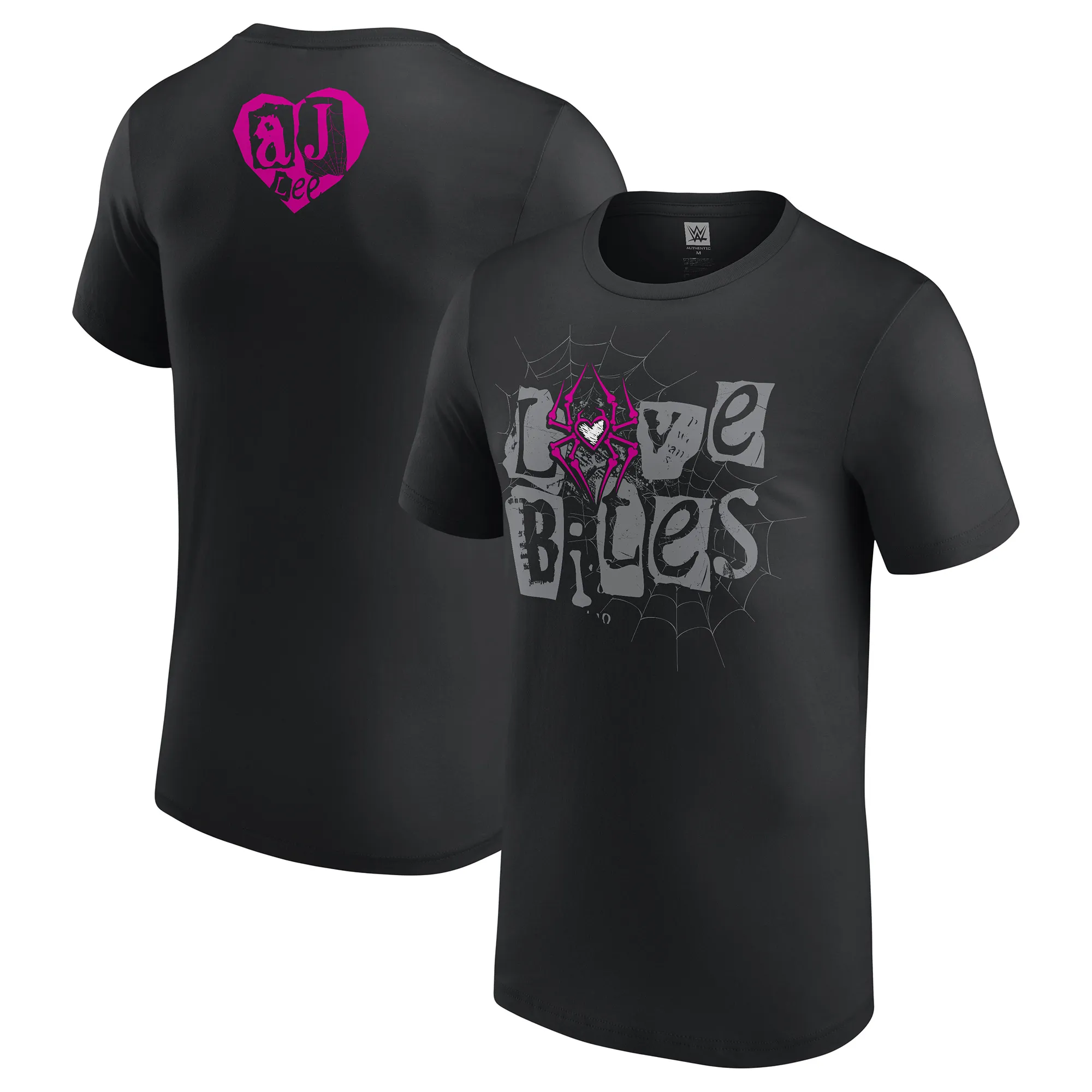 Men's Black AJ Lee Love Bites Retro T-Shirt sold by WWE