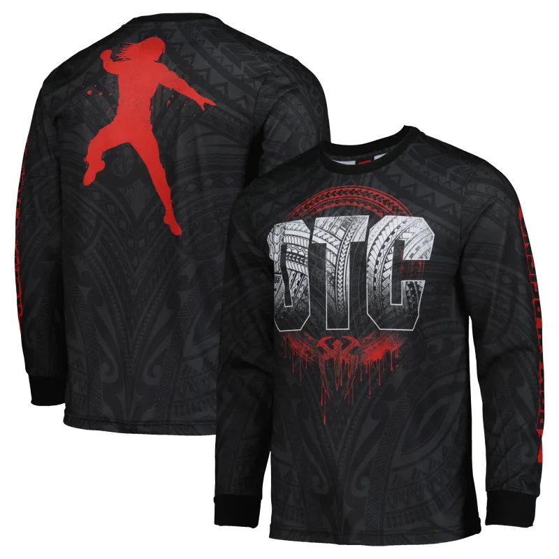 Men's Black Roman Reigns OTC Stained Image Long Sleeve T-Shirt sold by WWE