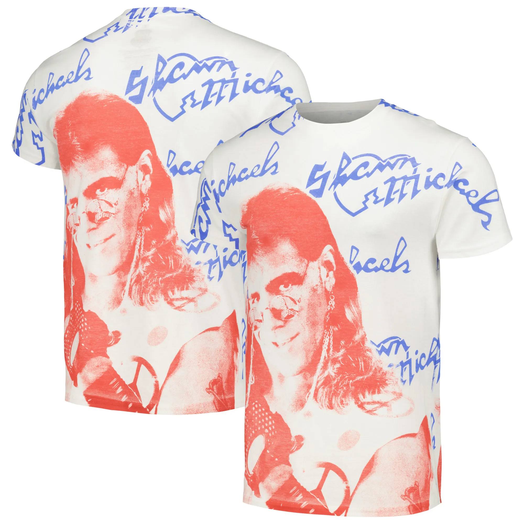 Men's Ripple Junction White Shawn Michaels Retro Graphic T-Shirt sold by WWE