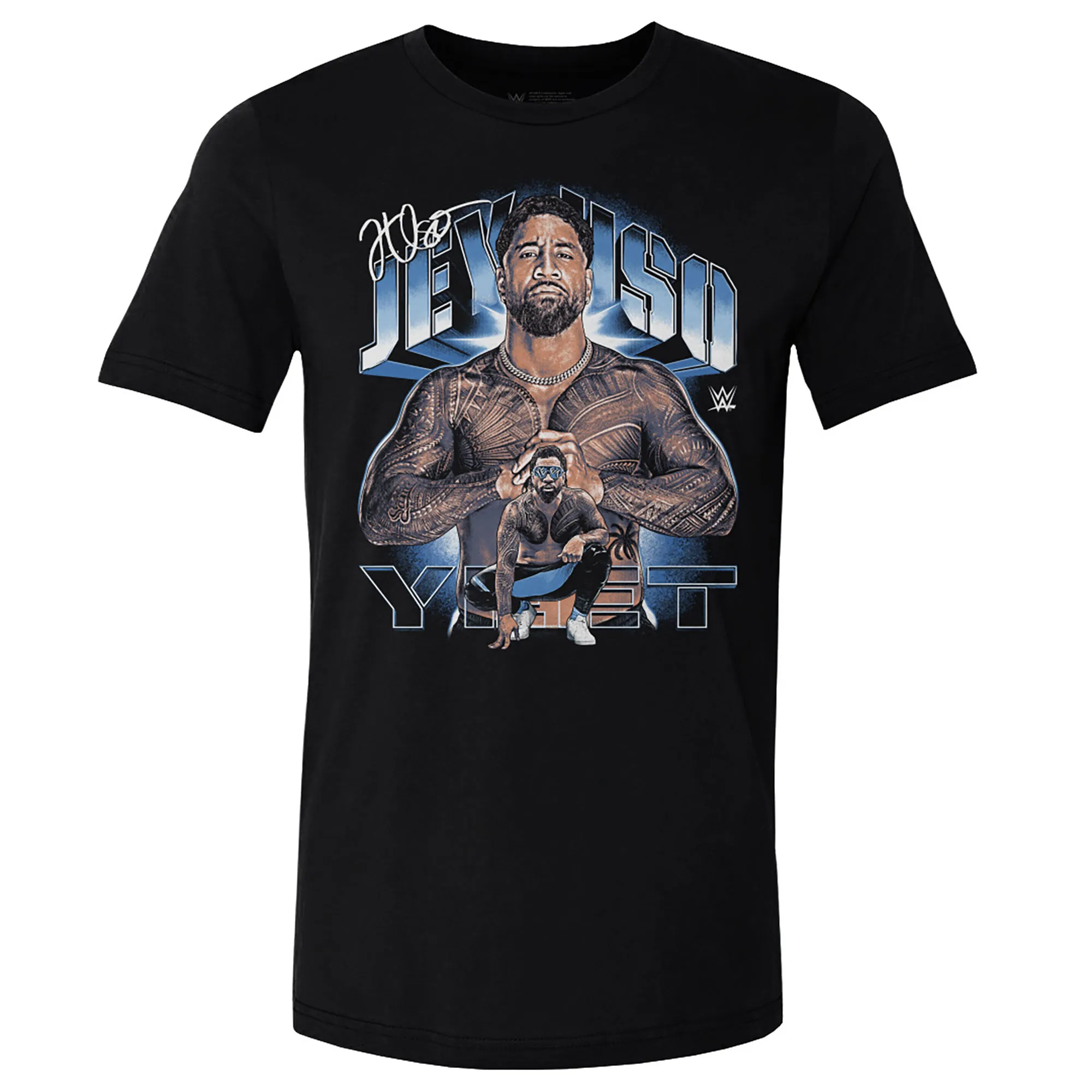 Men's 500 Level Black Jey Uso Vintage Superstar T-Shirt sold by WWE