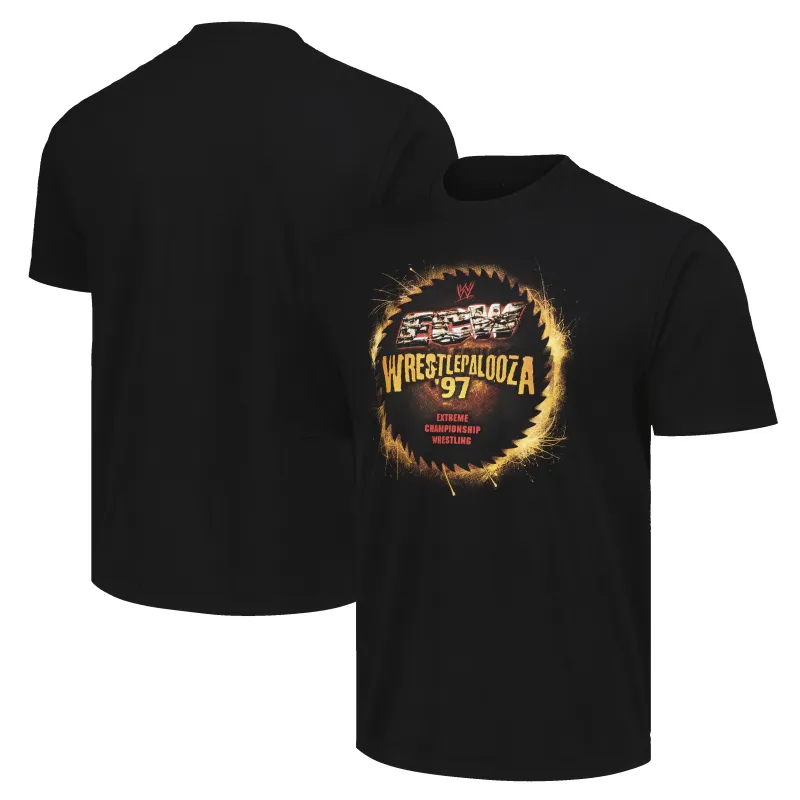 Men's Black Wrestlepalooza Retro T-Shirt sold by WWE