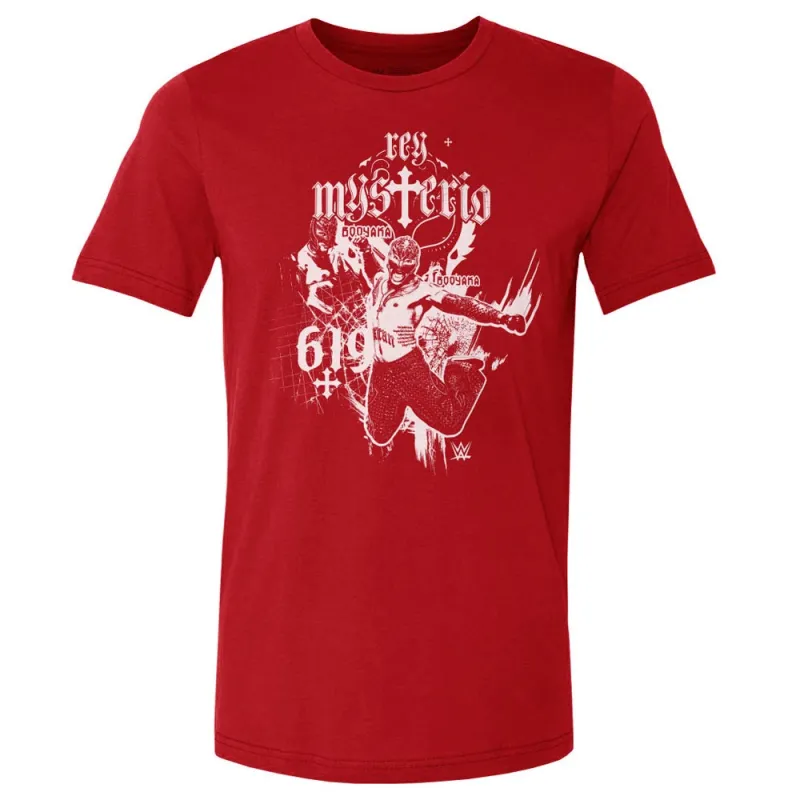 Men's 500 Level Red Rey Mysterio Mono T-Shirt made by 500 Level