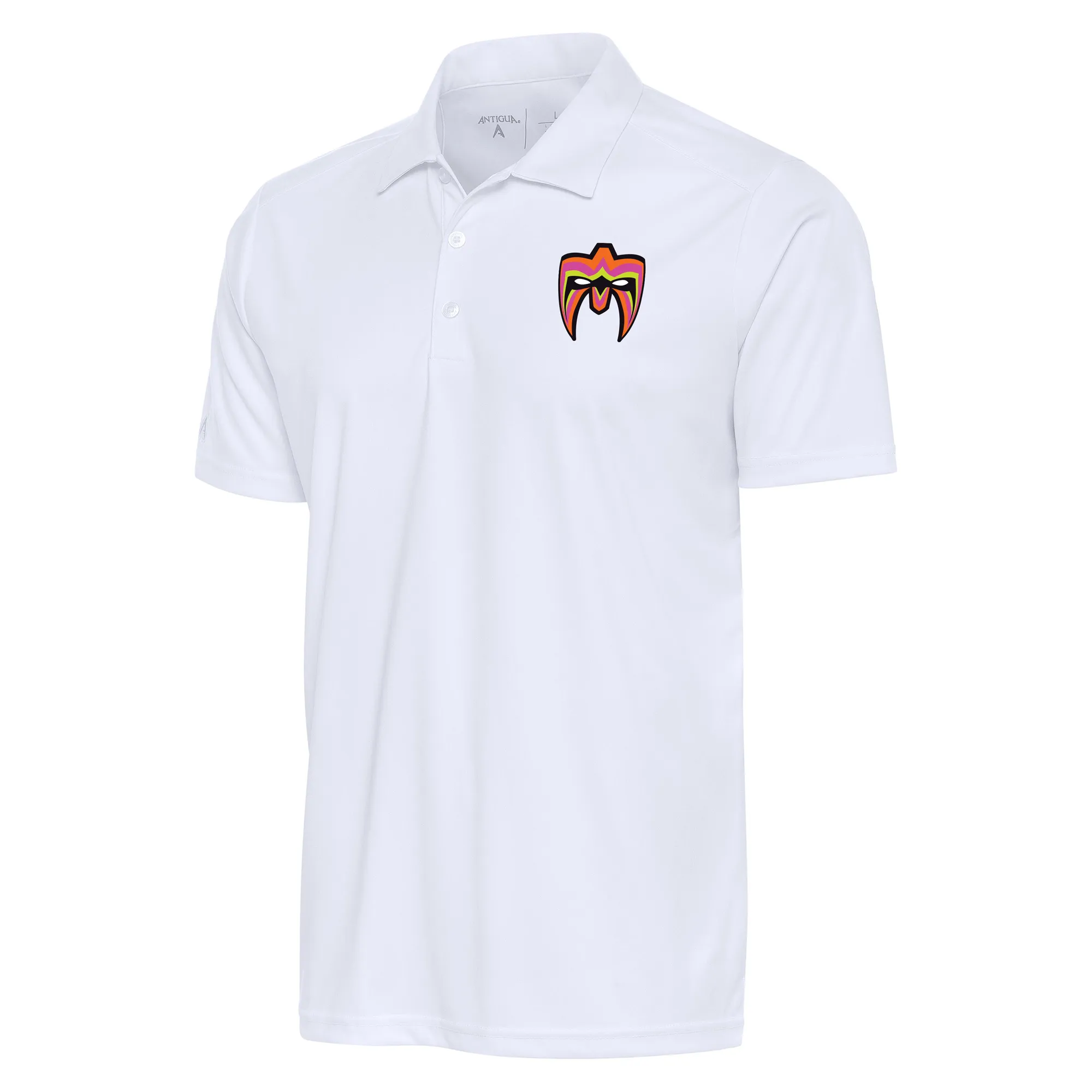 Men's Antigua White The Ultimate Warrior Tribute Polo sold by WWE