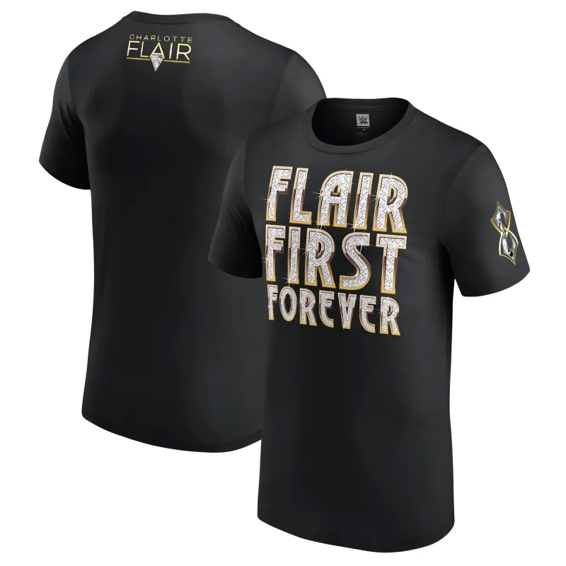 Men's WWE Black Charlotte Flair Women's Royal Rumble 2025 Winner T-Shirt sold by WWE