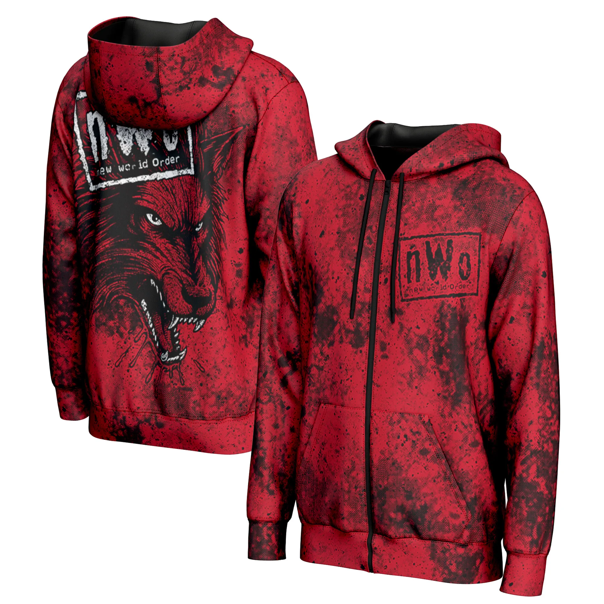 Men's ProSphere Red nWo Wolfpac Full-Zip Hoodie sold by WWE