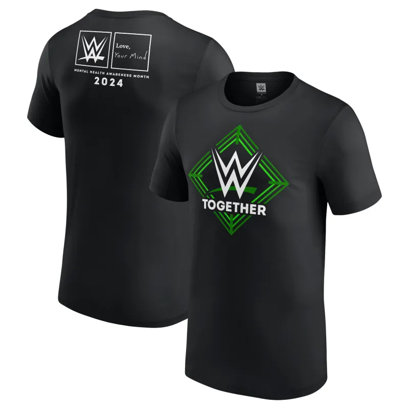 Men's  Black 2024 Mental Health Awareness Together T-Shirt sold by WWE