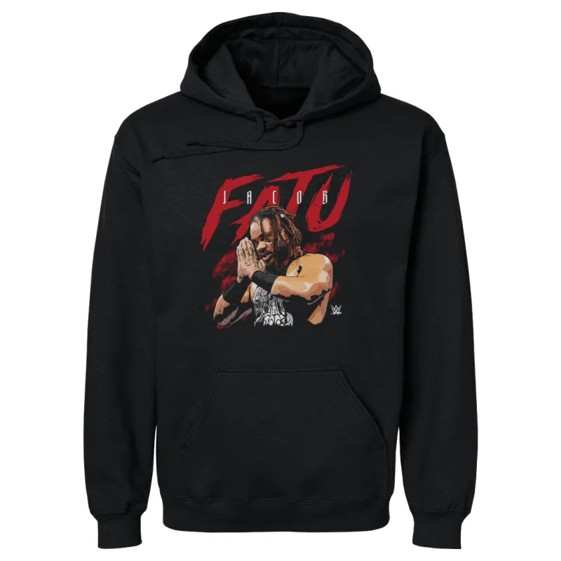 Men's 500 Level Black Jacob Fatu Name Grunge Pullover Hoodie made by 500 Level
