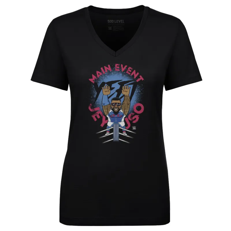 Women's 500 Level Black Jey Uso Big Shots Ropes V-Neck T-Shirt made by 500 Level