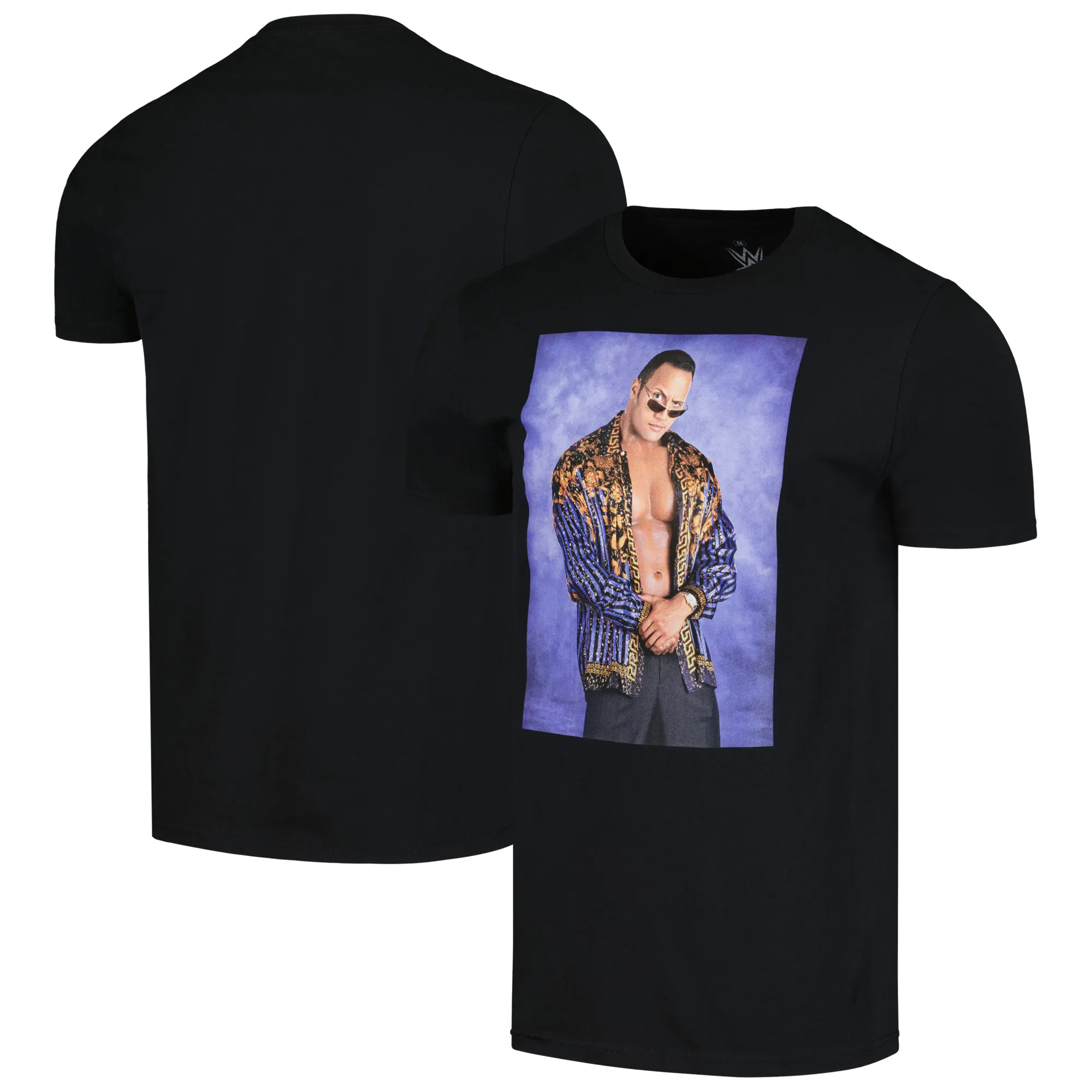 Men's Ripple Junction Black The Rock People's Eyebrow Studio Portrait T-Shirt sold by WWE