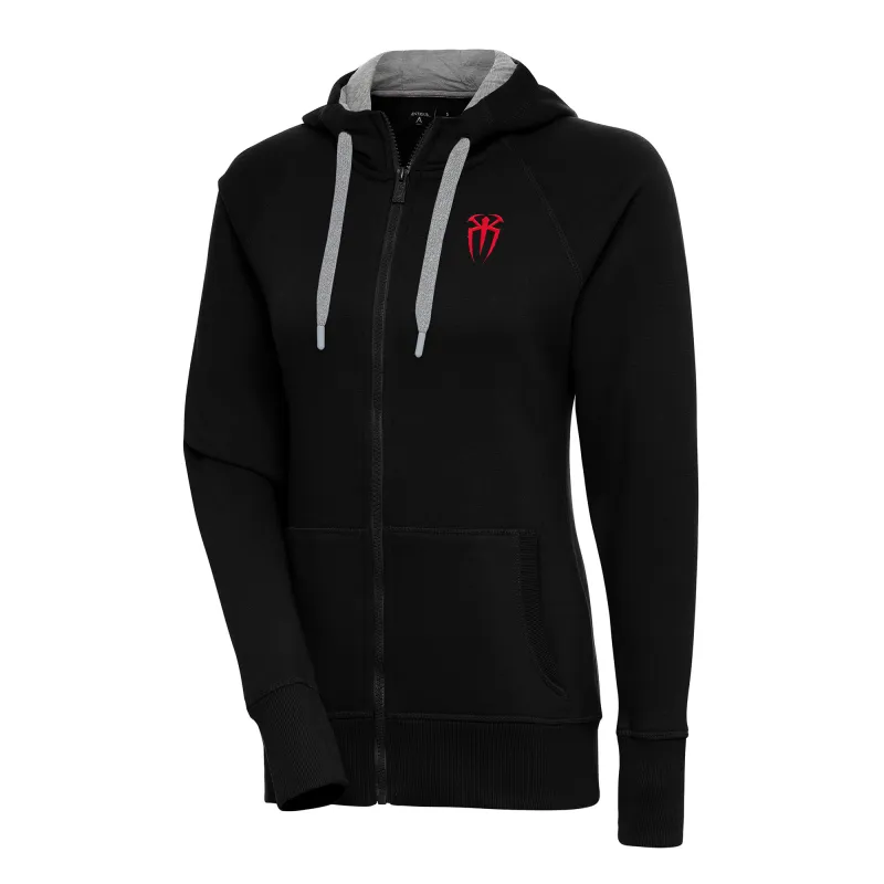 Women's Antigua Black Roman Reigns Victory Full-Zip Hoodie sold by WWE