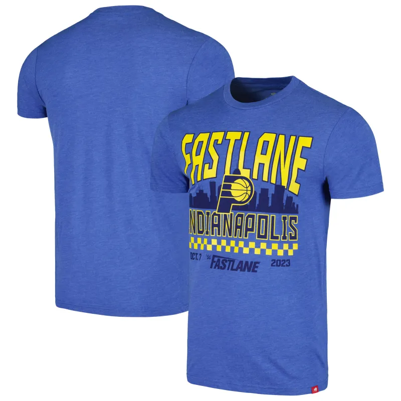 Men's Sportiqe Blue Fastlane x Indiana Pacers Tri-Blend T-Shirt sold by WWE