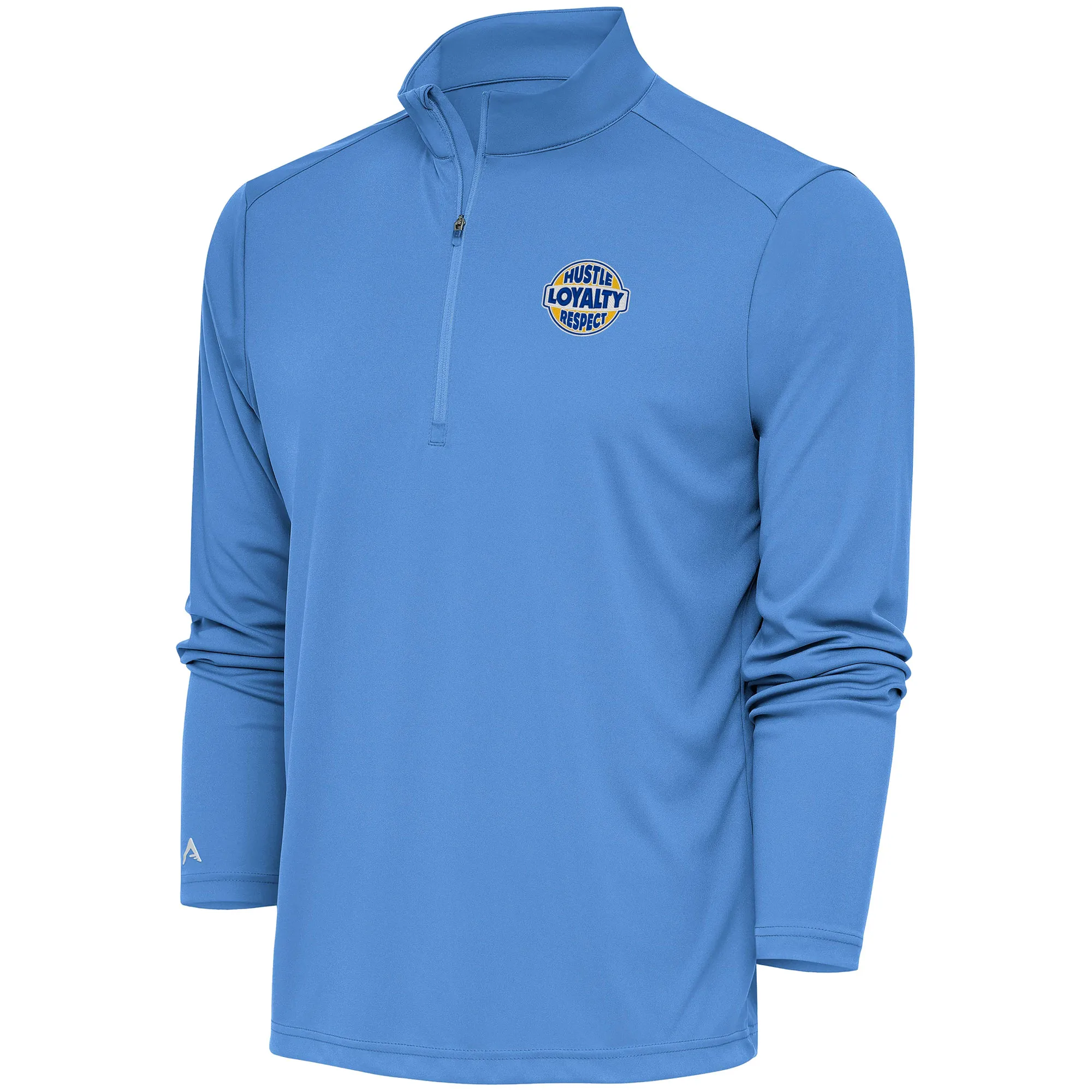 Men's Antigua Powder Blue John Cena Tribute Quarter-Zip Pullover Top sold by WWE