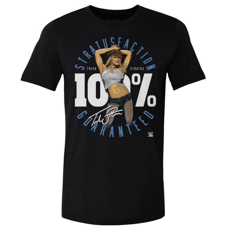 Men's 500 Level  Black Trish Stratus 100 Percent Stratusfaction T-Shirt sold by WWE
