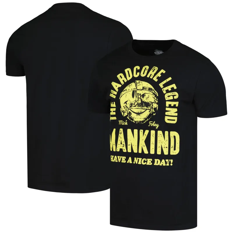 Men's Ripple Junction  Black Mick Foley The Hardcore Legend Graphic T-Shirt sold by WWE