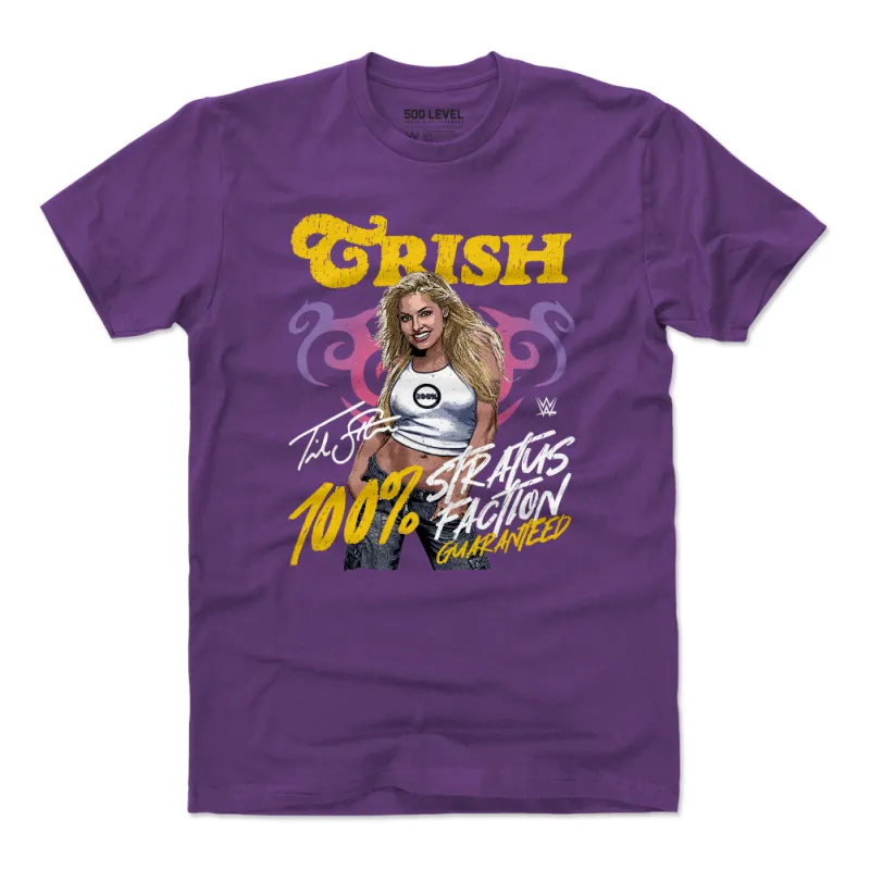 Men's 500 Level  Purple Trish Stratus Stratusfaction T-Shirt sold by WWE