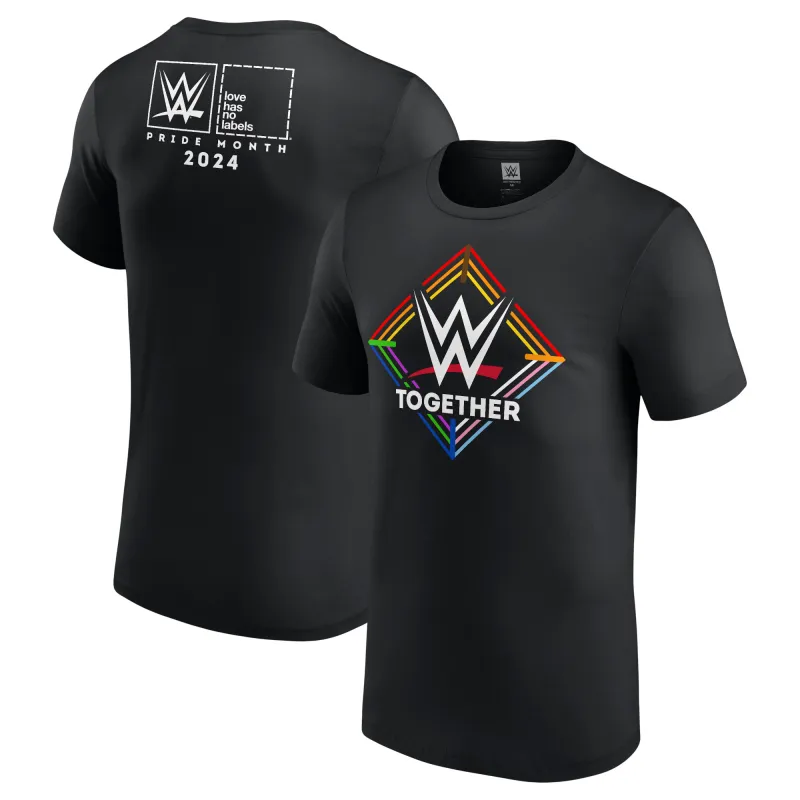 Men's Black WWE Together Pride Month 2024 T-Shirt sold by WWE