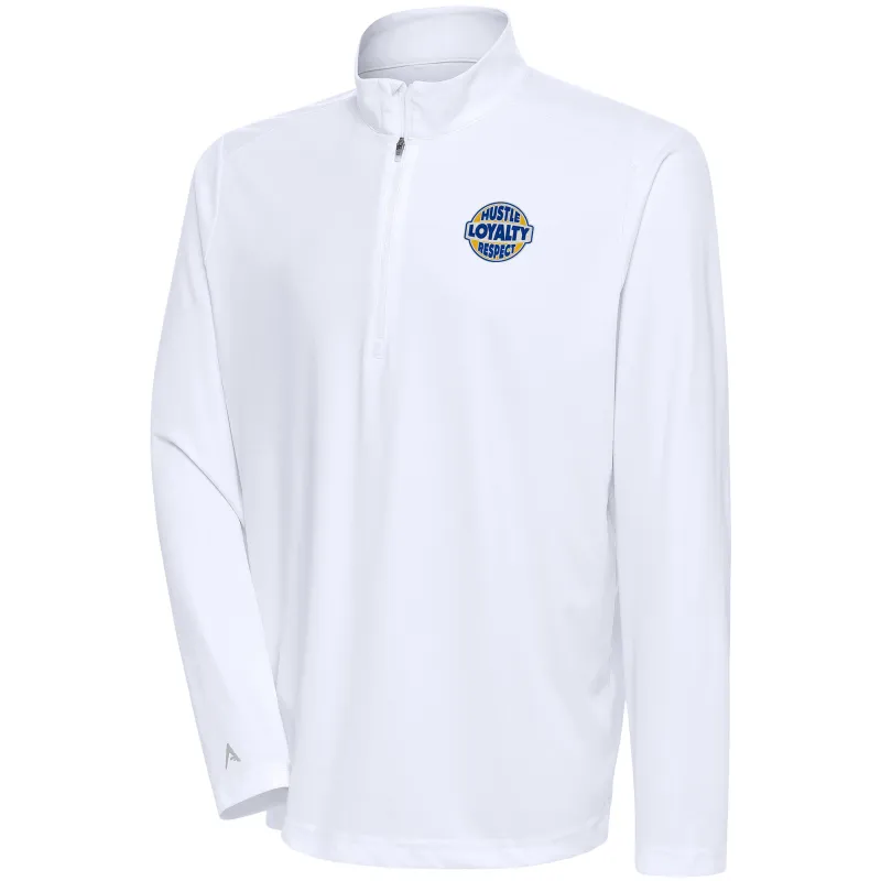 Men's Antigua White John Cena Tribute Quarter-Zip Pullover Top sold by WWE