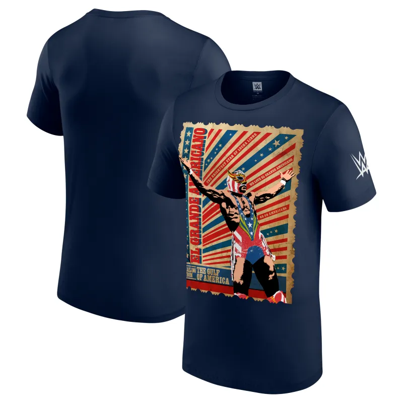 Men's Navy El Grande Americano Stamp T-Shirt sold by WWE