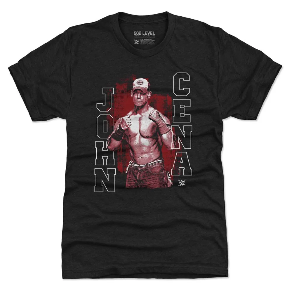 Men's 500 Level Heather Black John Cena Monochrome Tri-Blend T-Shirt sold by WWE