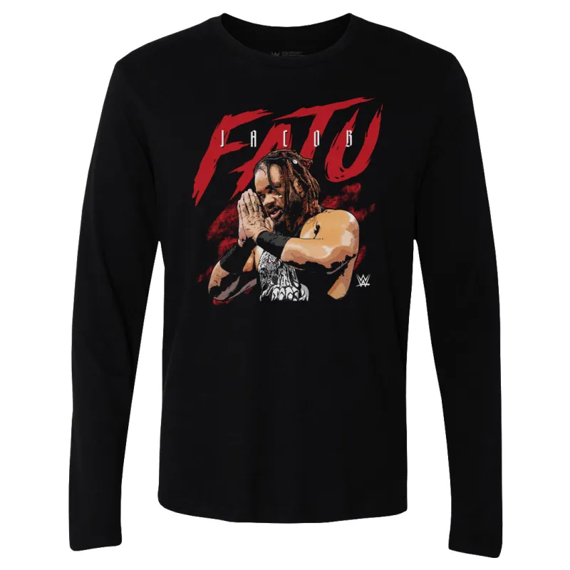 Men's 500 Level Black Jacob Fatu Grunge Long Sleeve T-Shirt sold by WWE