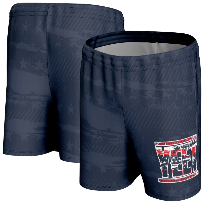 Men's ProSphere Navy Jey Uso Americana Shorts made by WWE