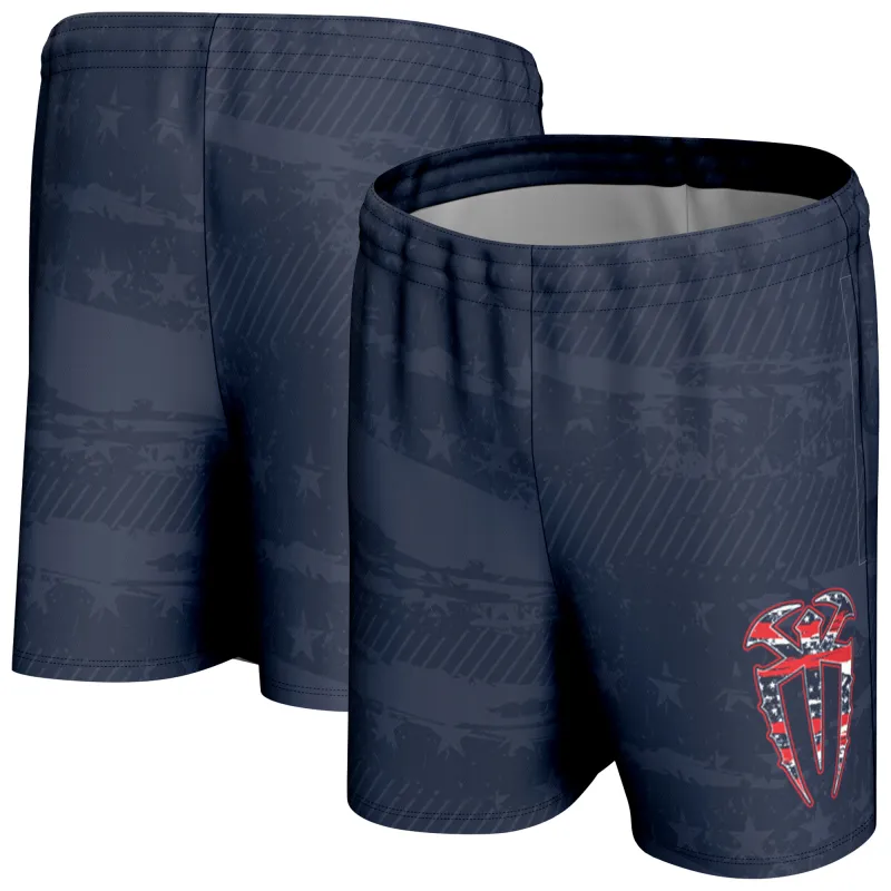 Men's ProSphere Navy Roman Reigns Americana Shorts made by WWE