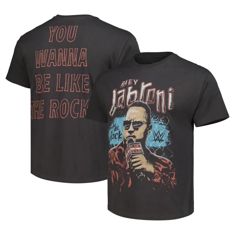 Men's Goodie Two Sleeves Black The Rock Hey Jabroni T-Shirt sold by WWE