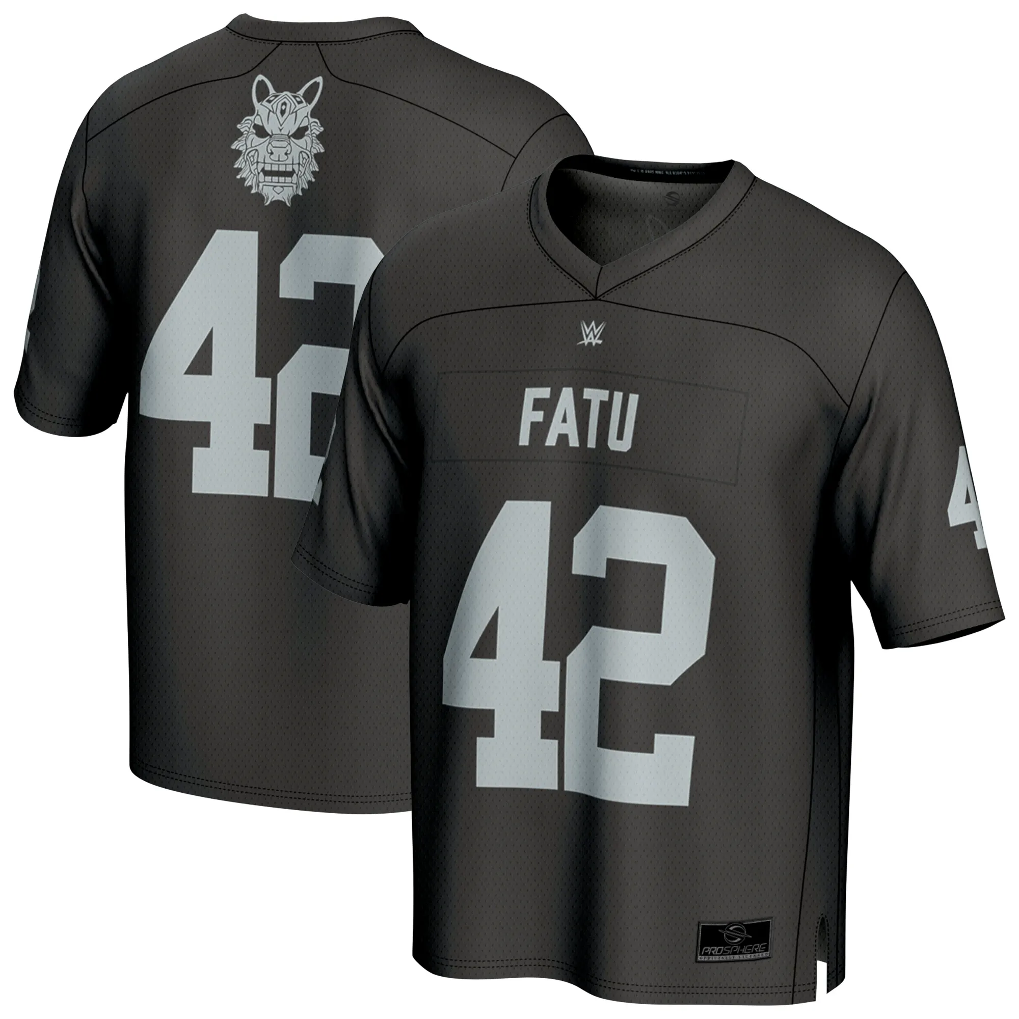 Men's ProSphere Black Jacob Fatu Football Jersey sold by WWE