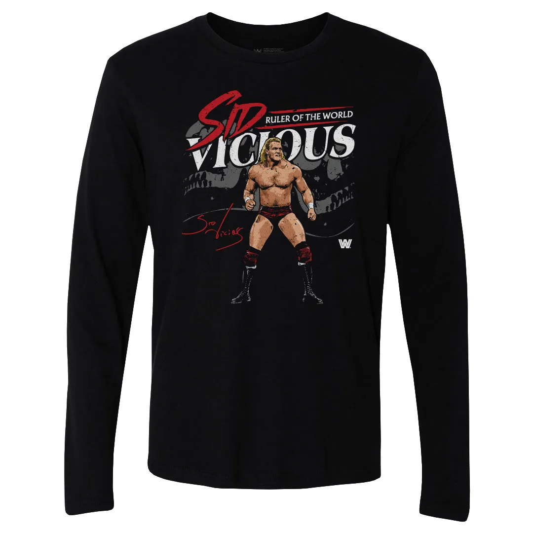 Men's 500 Level Black Sid Vicious Ruler Of The World Long Sleeve T-Shirt sold by WWE