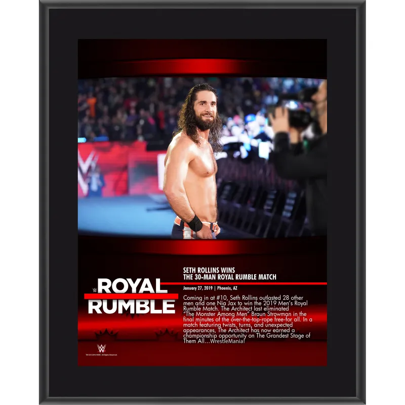 Seth Rollins WWE Framed 10.5" x 13" 2019 Royal Rumble Sublimated Plaque sold by WWE