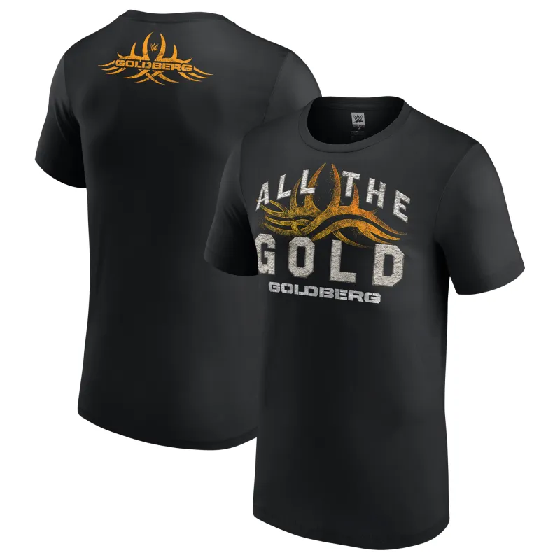 Men's Black Goldberg All The Gold T-Shirt sold by WWE