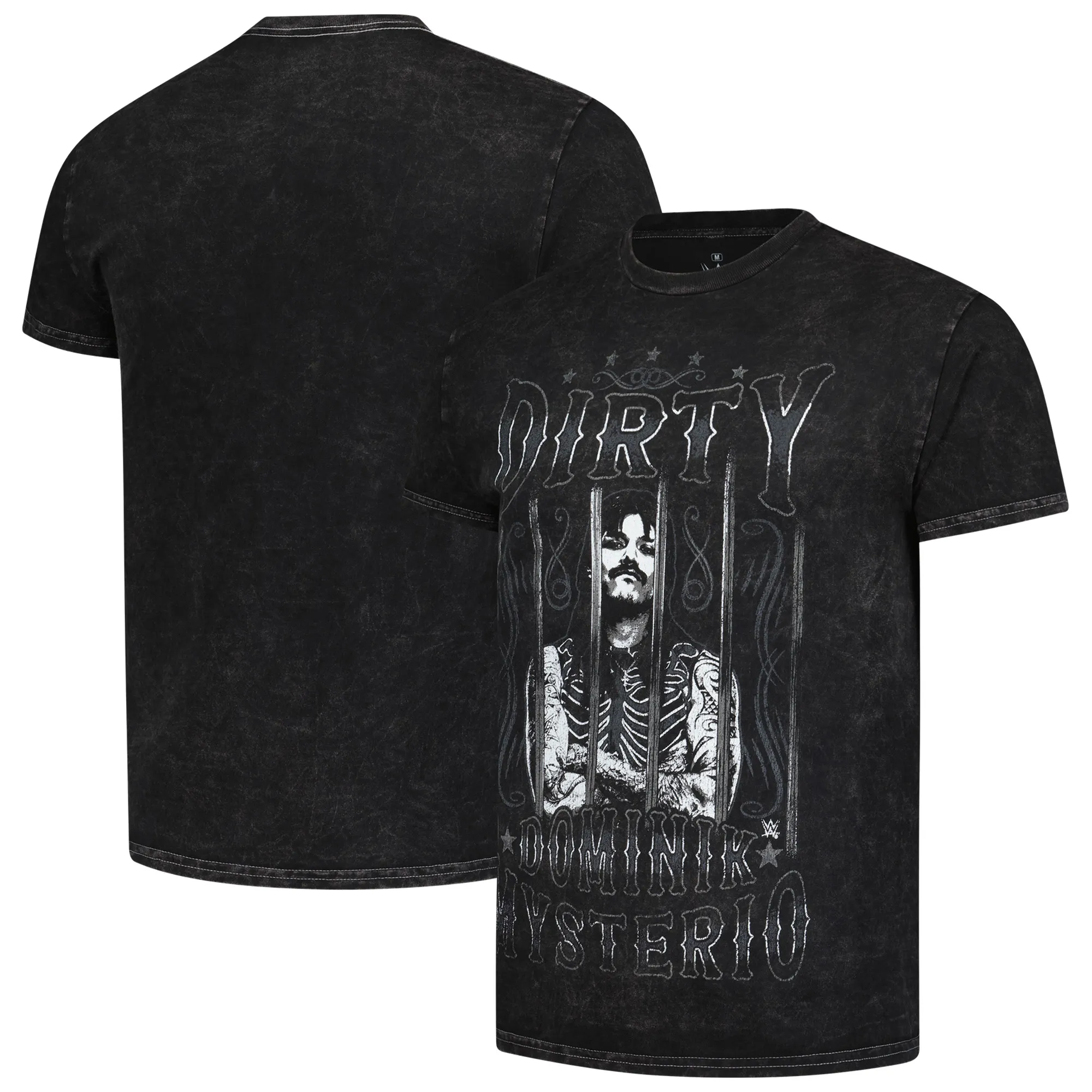 Men's Ripple Junction Black Dominik Mysterio "Dirty Dom Behind Bars" T-Shirt sold by WWE