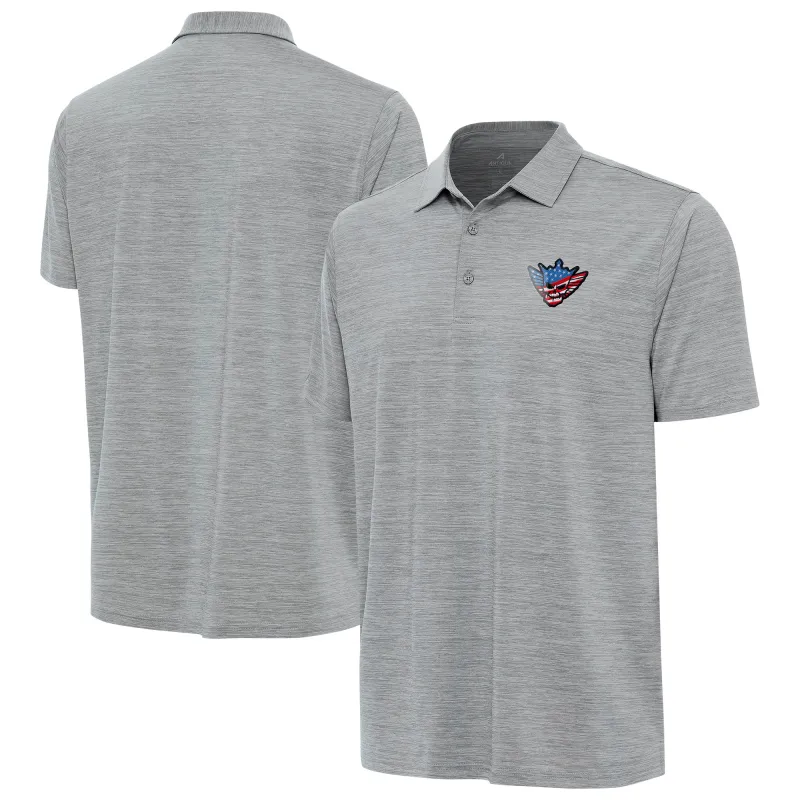 Men's Antigua Heather Gray Cody Rhodes Layout Polo sold by WWE