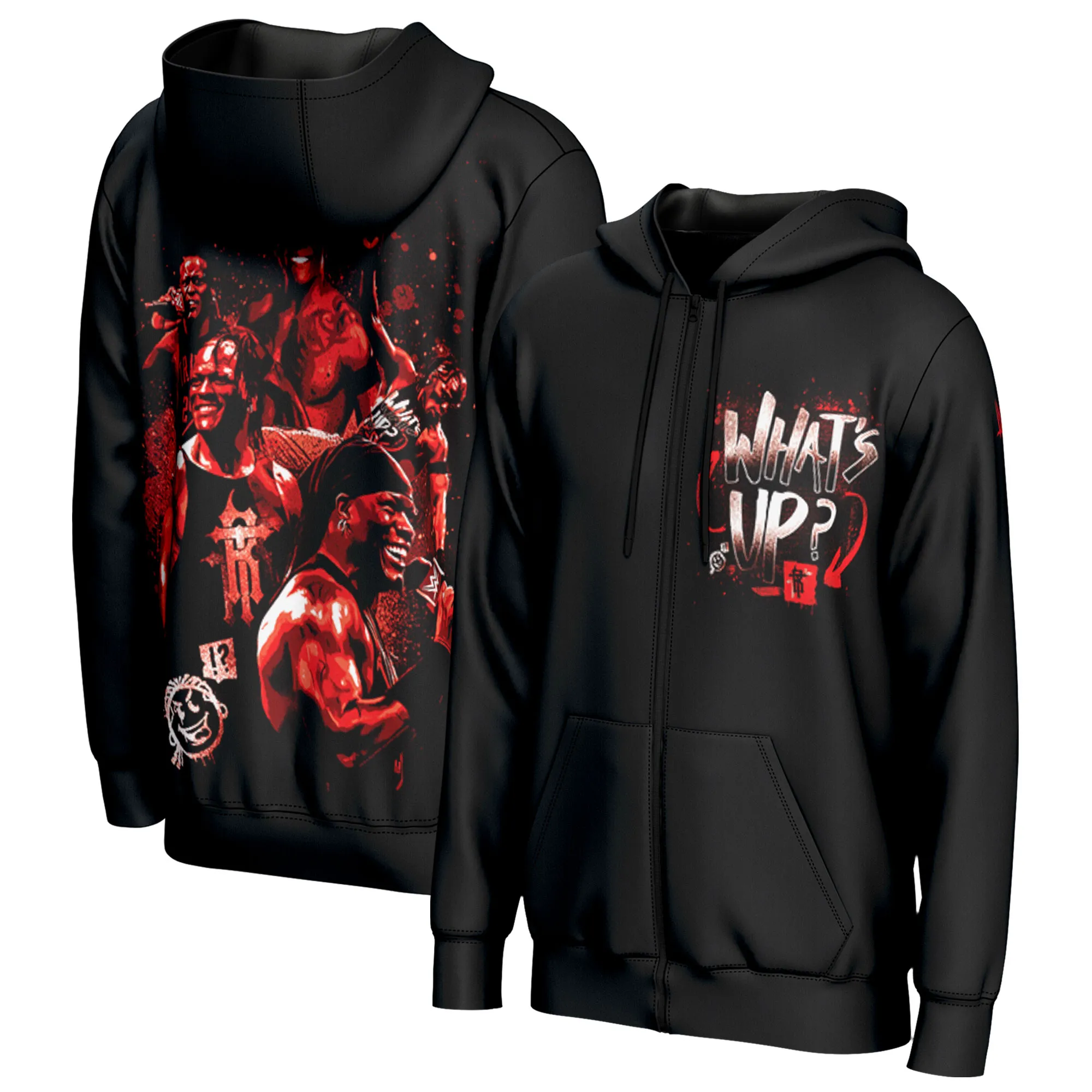 Men's ProSphere Black R-Truth What's Up Full-Zip Hoodie sold by WWE