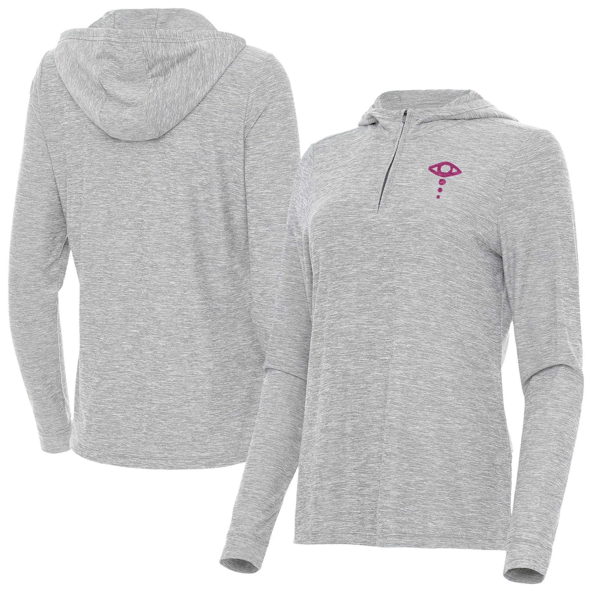 Women's Antigua Heather Gray Liv Morgan Daybreak Quarter-Zip Hoodie sold by WWE